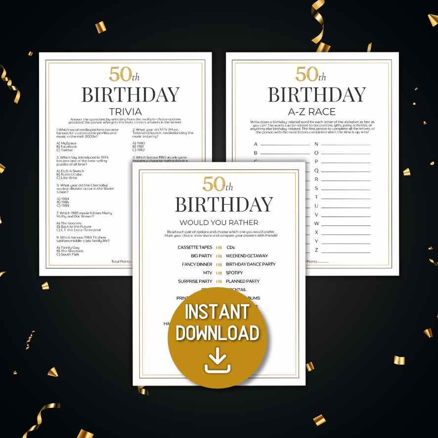 minimalist birthday games