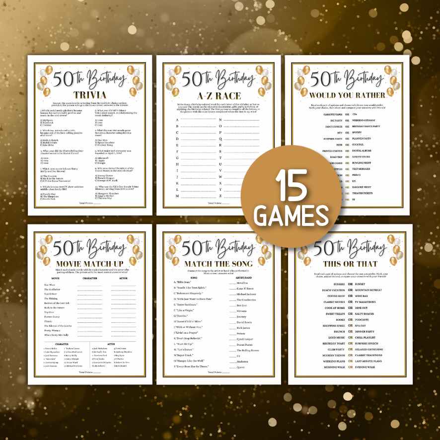 50th birthday party games
