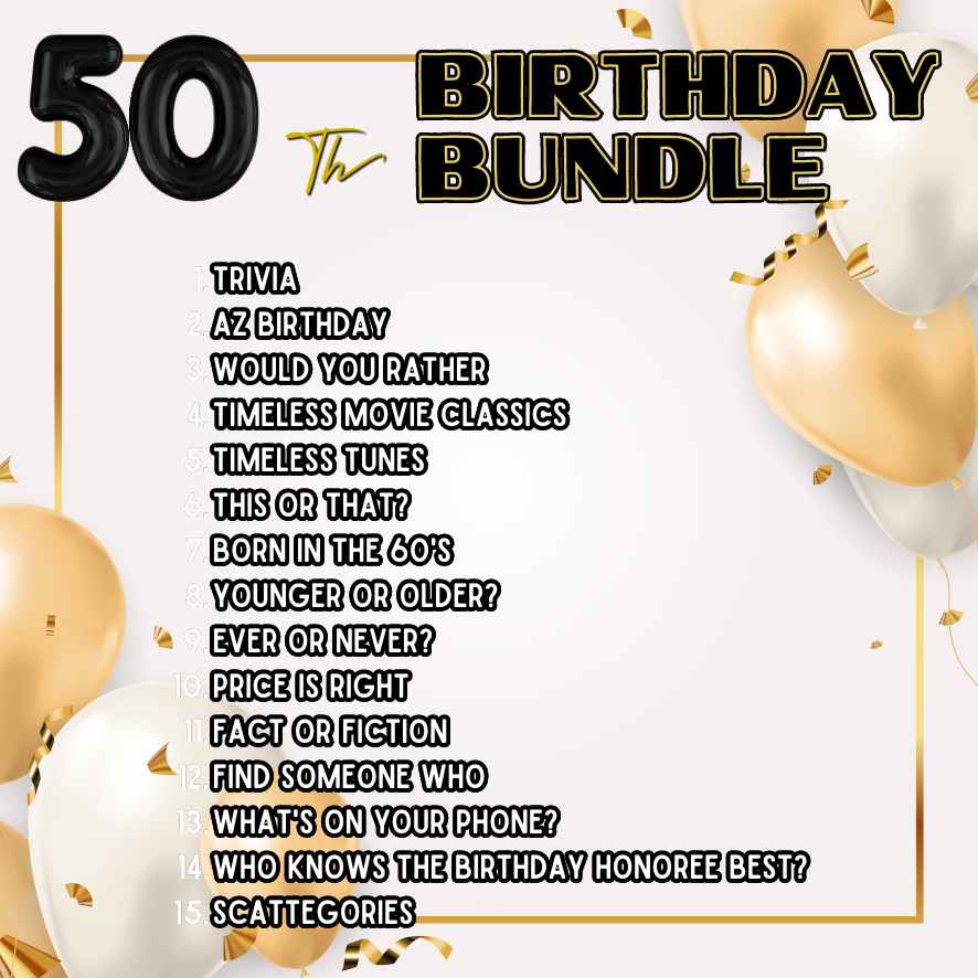 50TH BIRTHDAY PARTY GAMES PRINTABLE