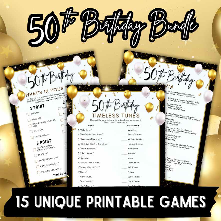 50th birthday games activities