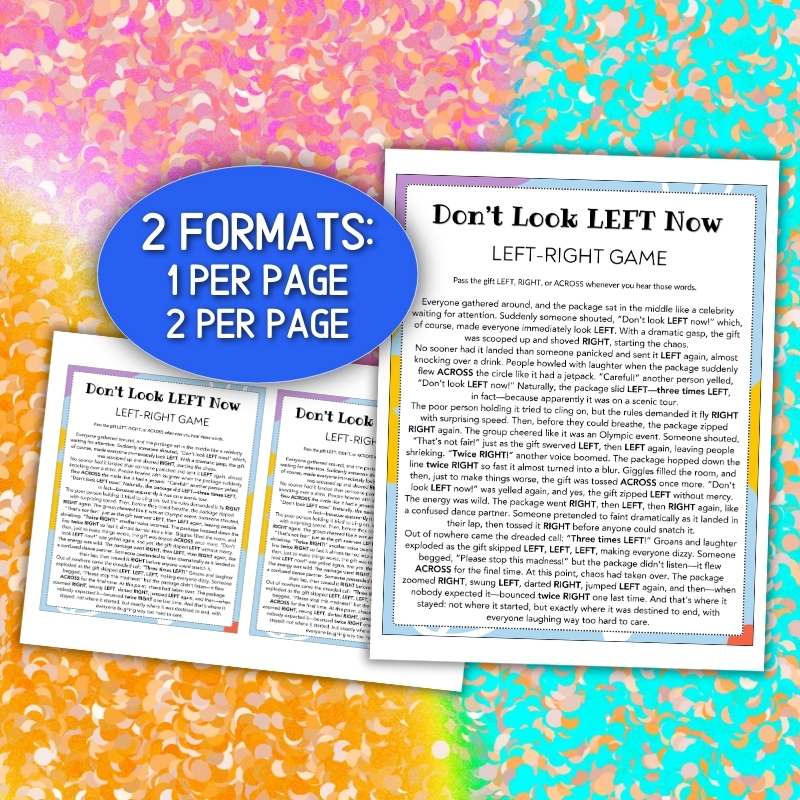  printable funny left right game stories