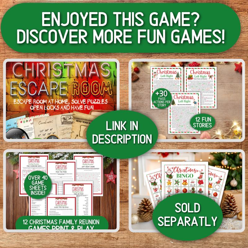 Printable left right Christmas game
