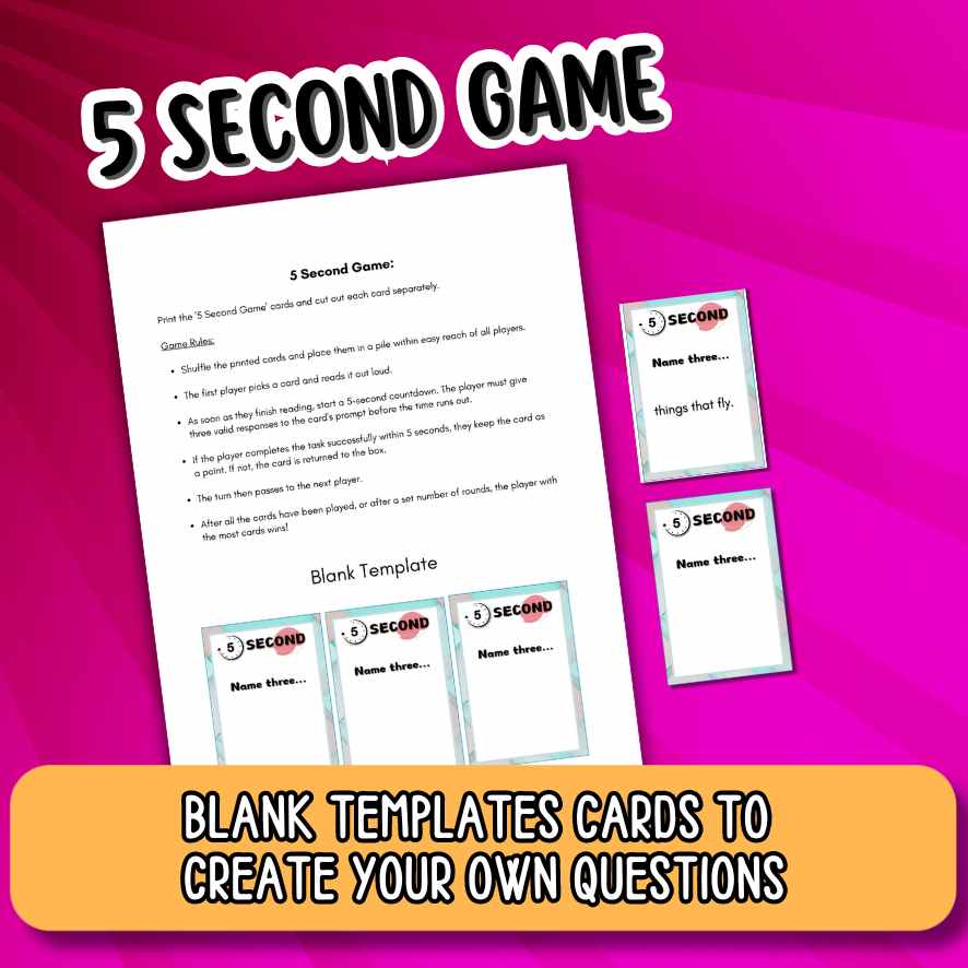 5 seconds game for kids