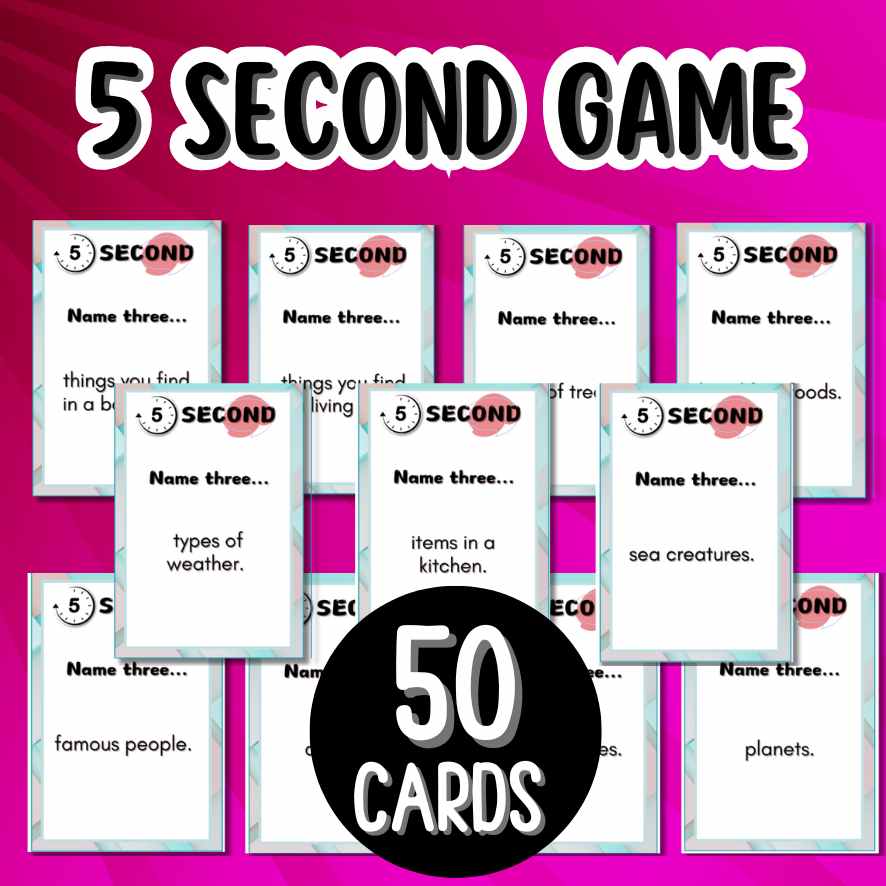 Second Game 5 SECOND GAME PRINTABLE – The Game Room