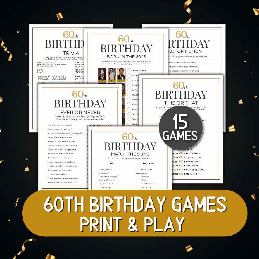 60th birthday games bundle