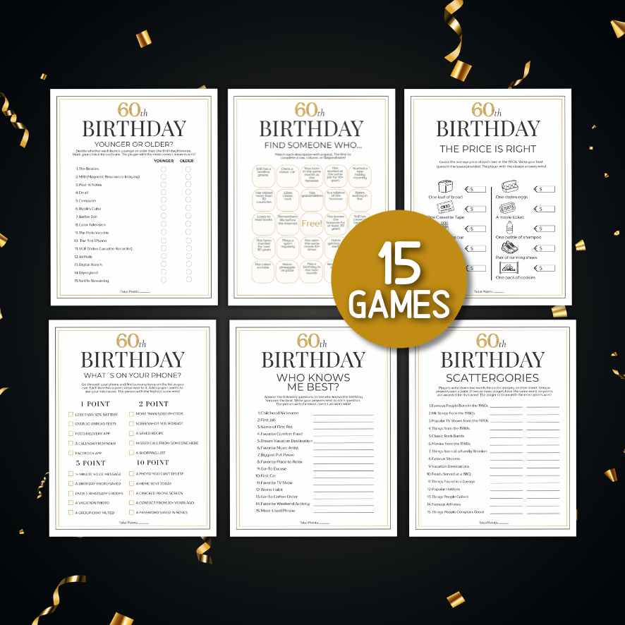printable 60th birthday party games