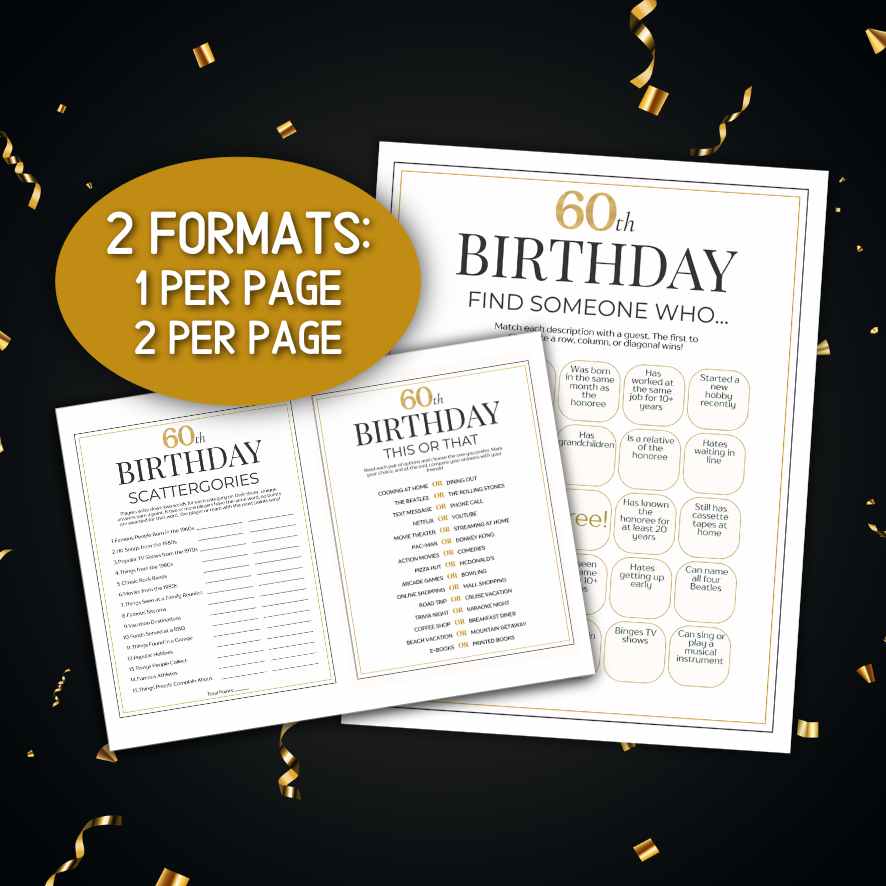 60th printable games