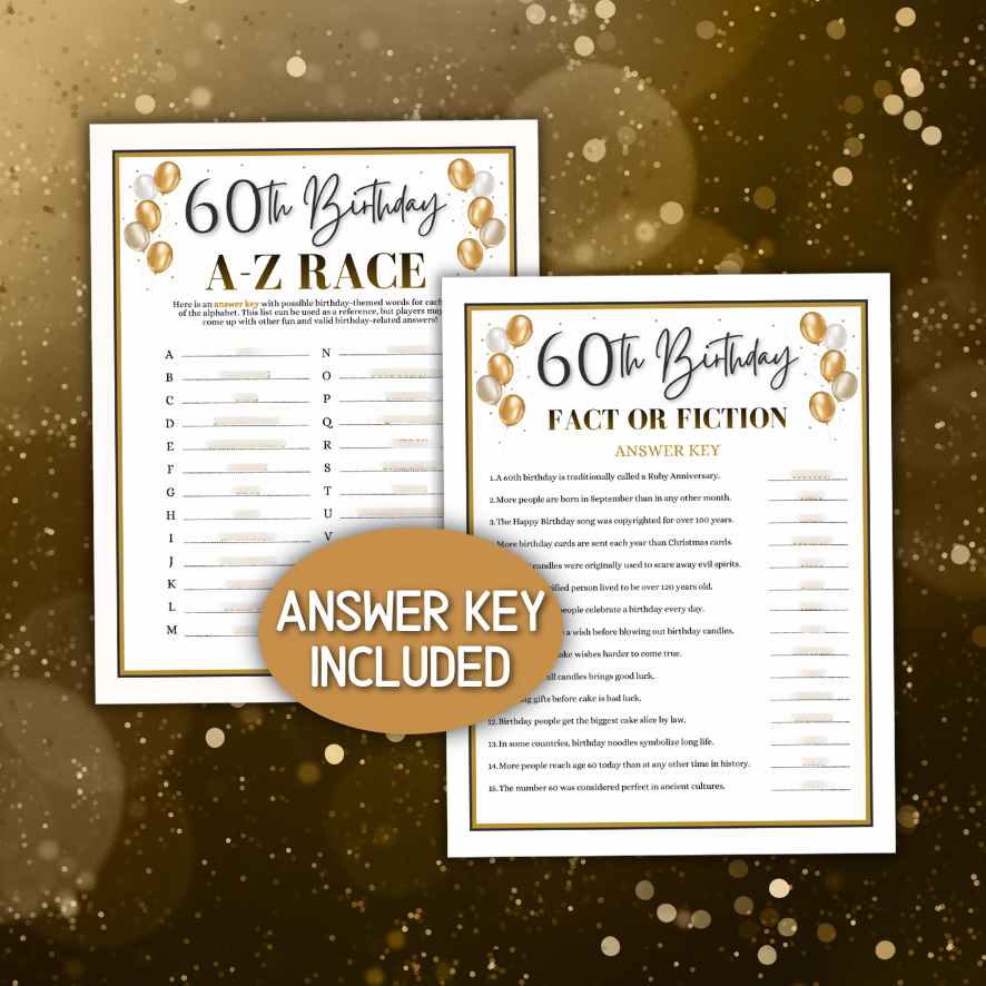 60th birthday games bundle