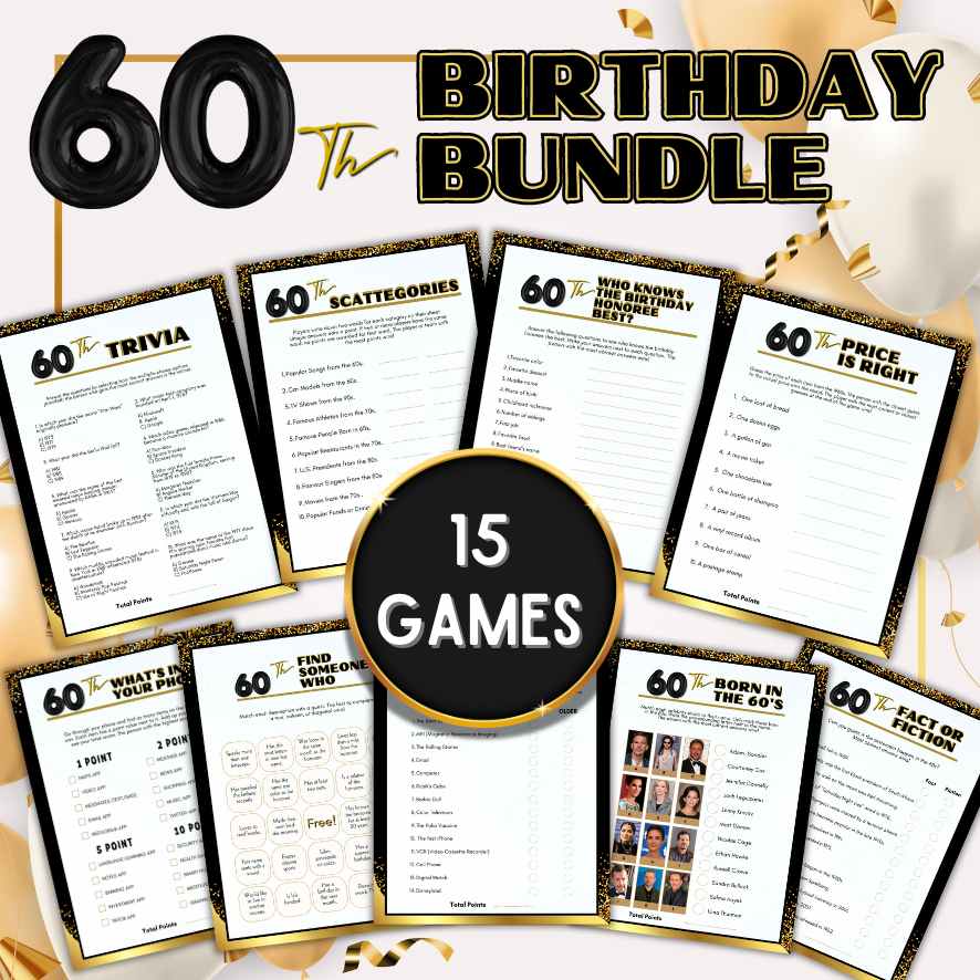 60th birthday games bundle