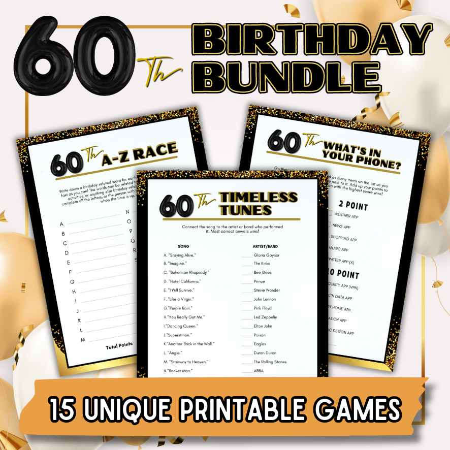 60th birthday party games for adults