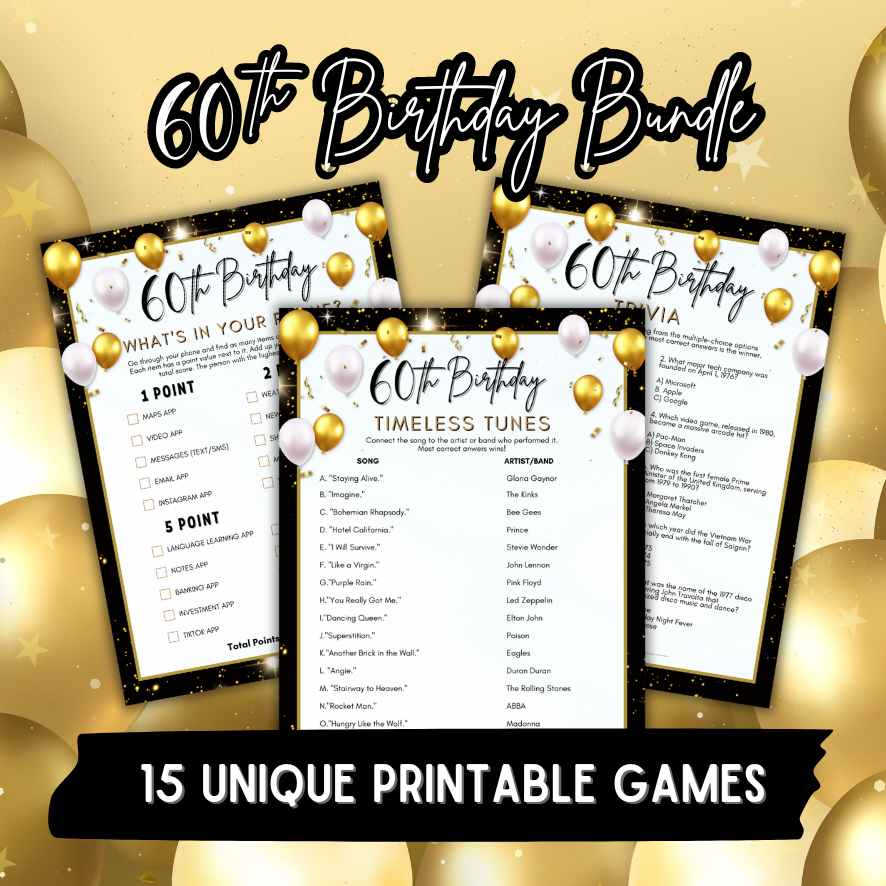 60 th birthday party games for adults