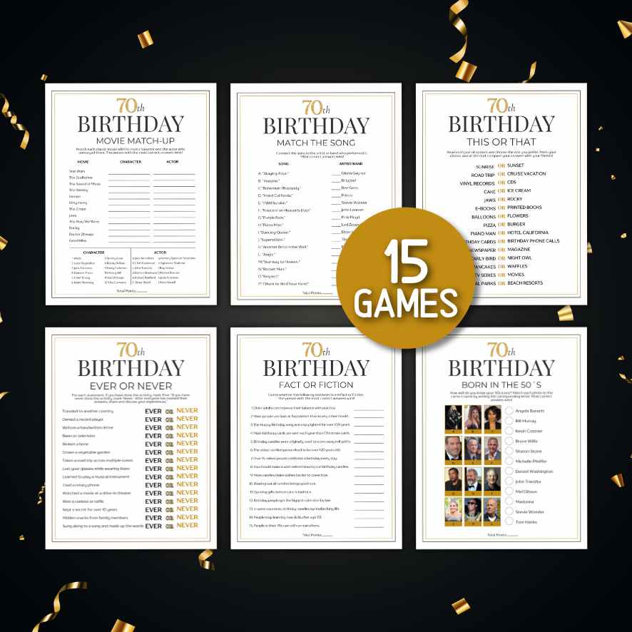 70th birthday games for seniors