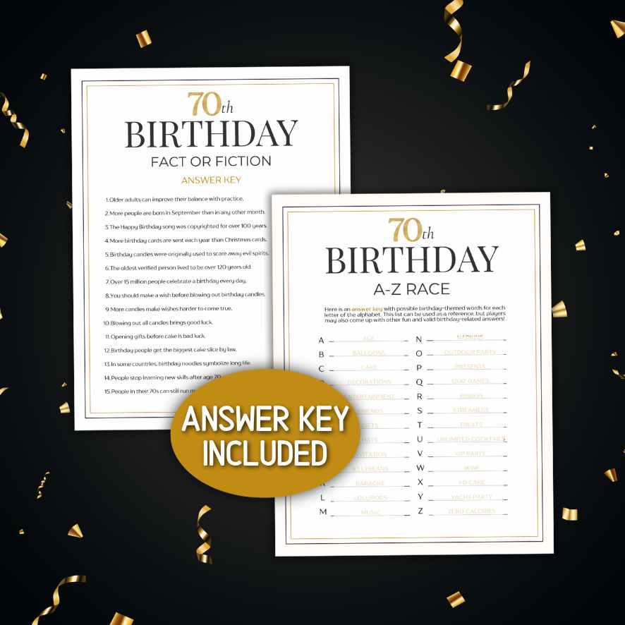games for 70th birthday party