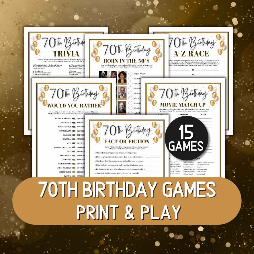 printable 70th birthday party games