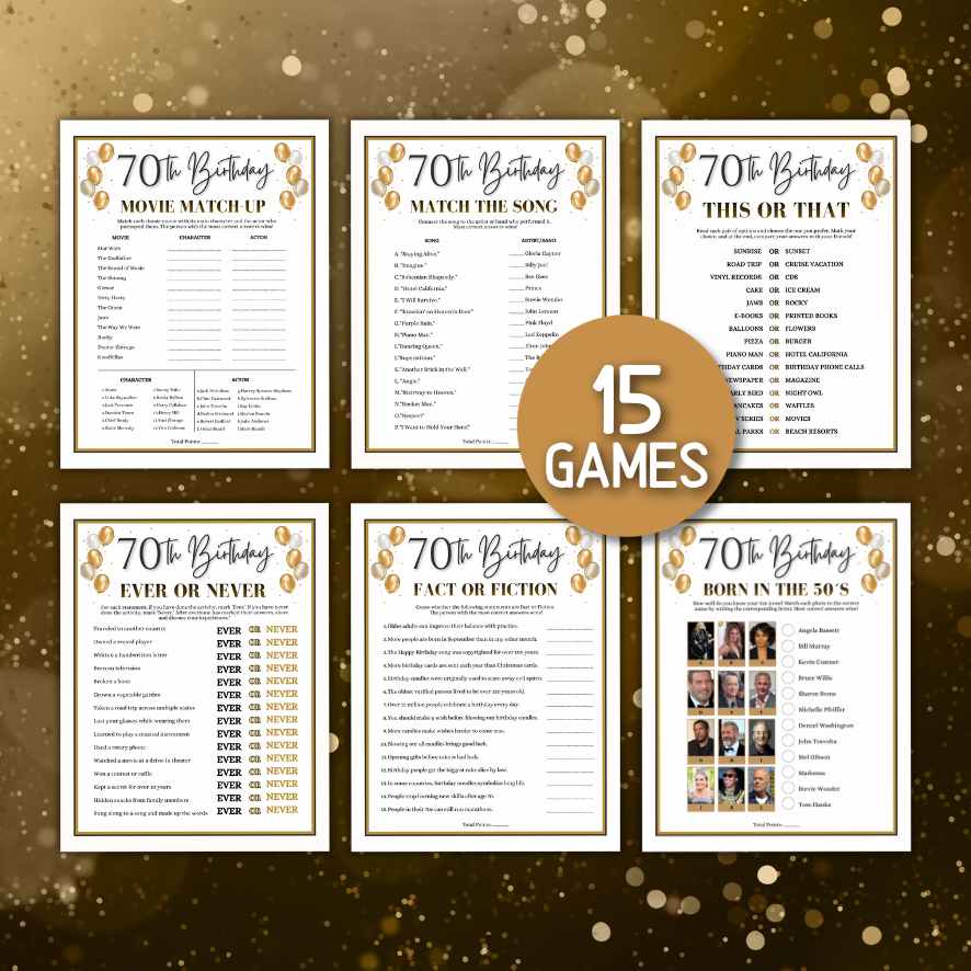 games for 70th birthday party