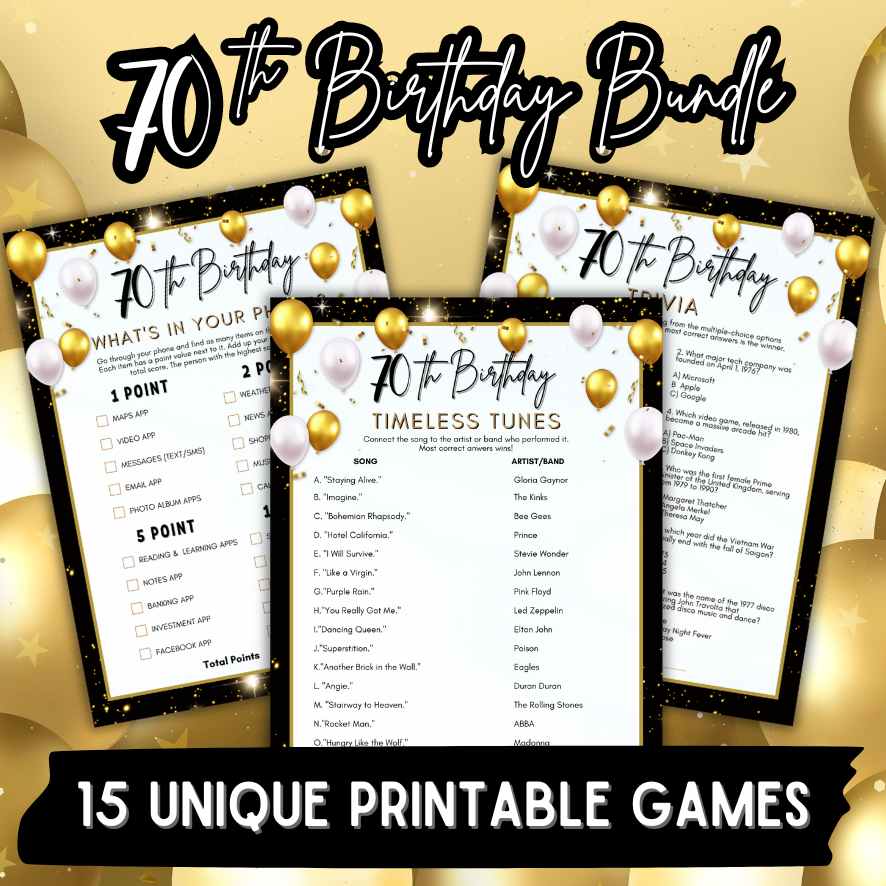 funny 70th birthday party games