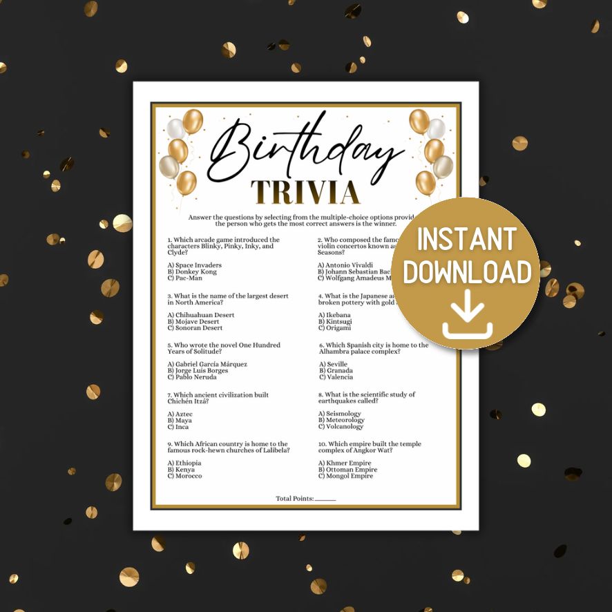 black and gold party game