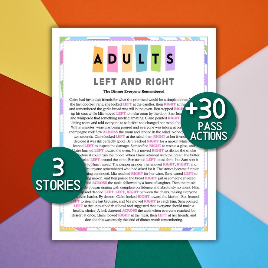 left right game for adults