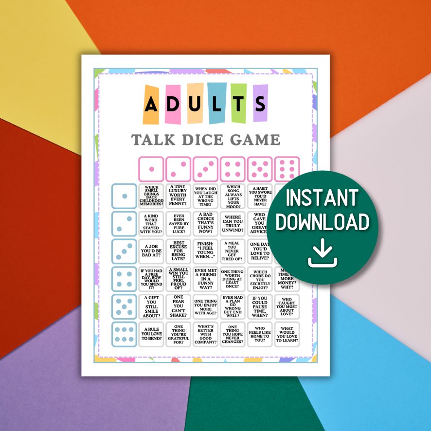 adult talk dice game printable