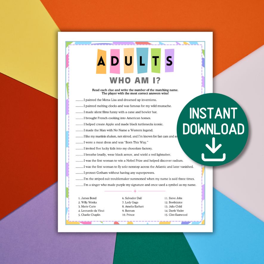 printable who am i game