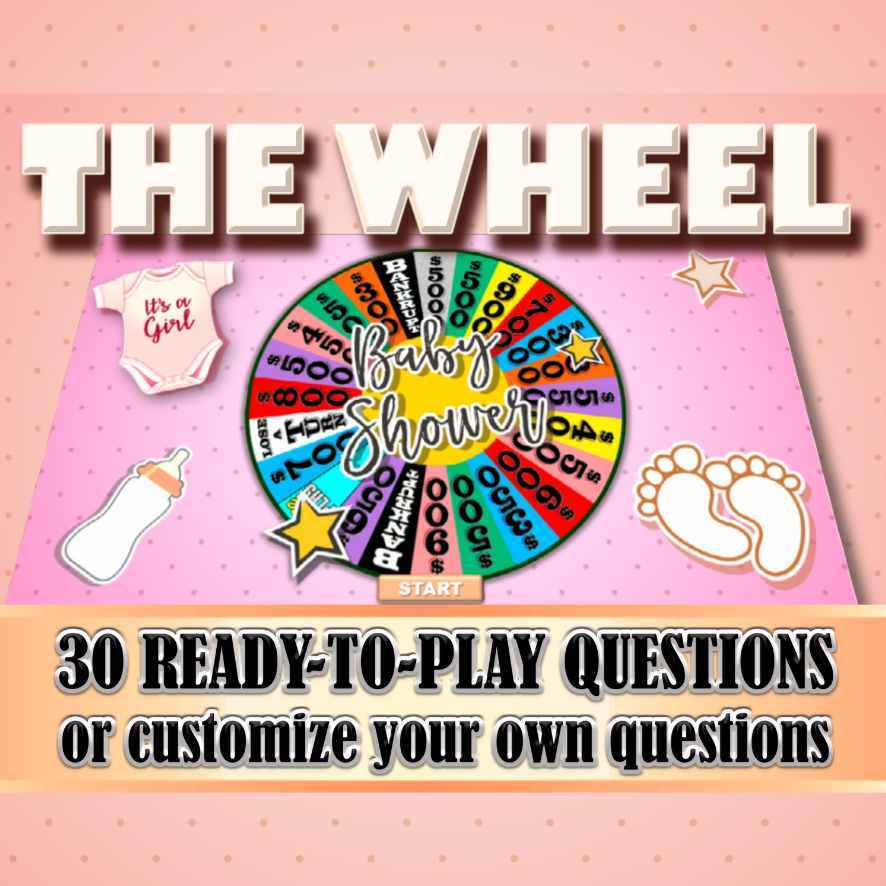 spin the wheel baby shower game