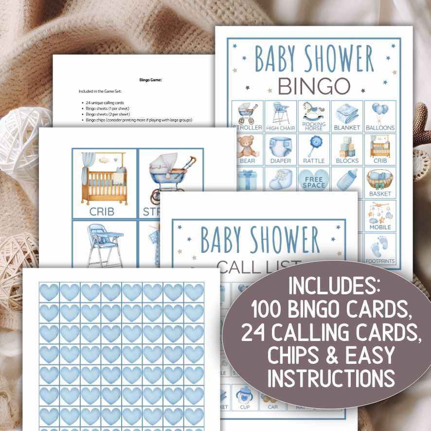baby shower bingo for 100 guest