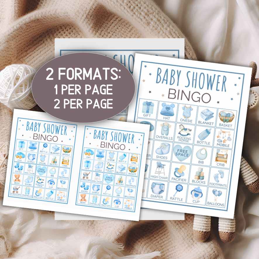 baby boy shower bingo