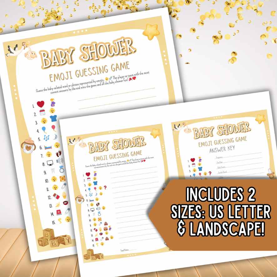 emoji baby shower game printable