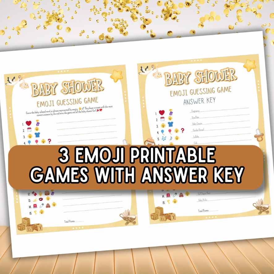 emoji baby shower game children´s book