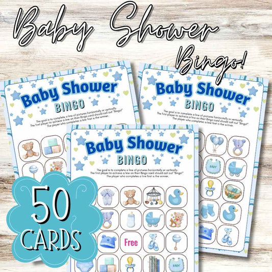 boy baby shower bingo game