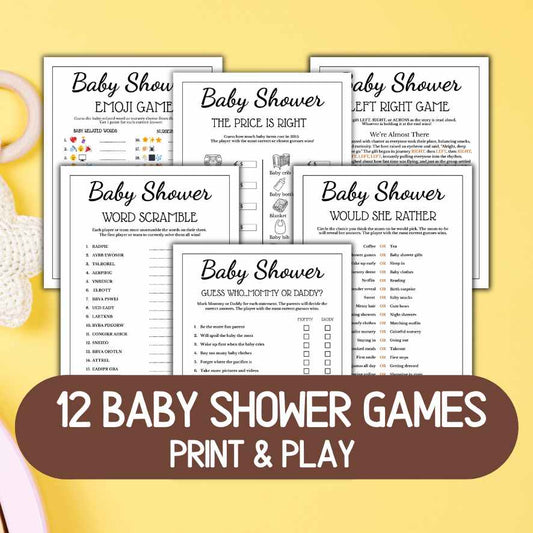 baby shower games printable pack