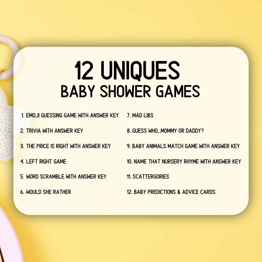 gender neutral baby shower games