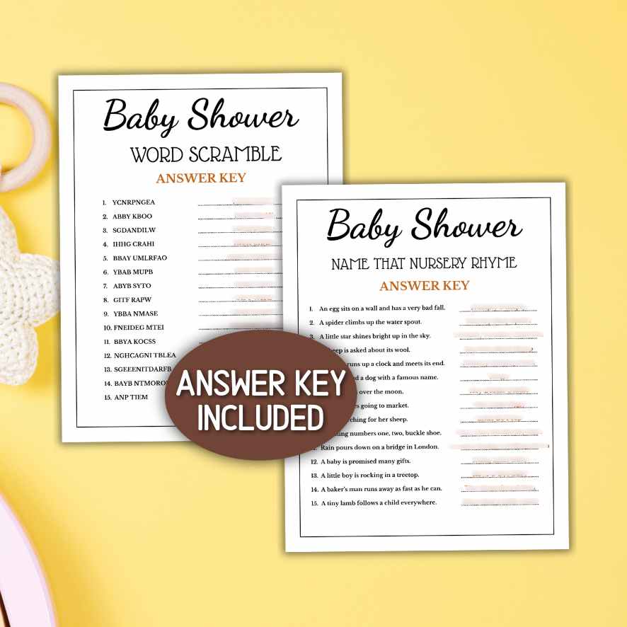 baby shower party games printable