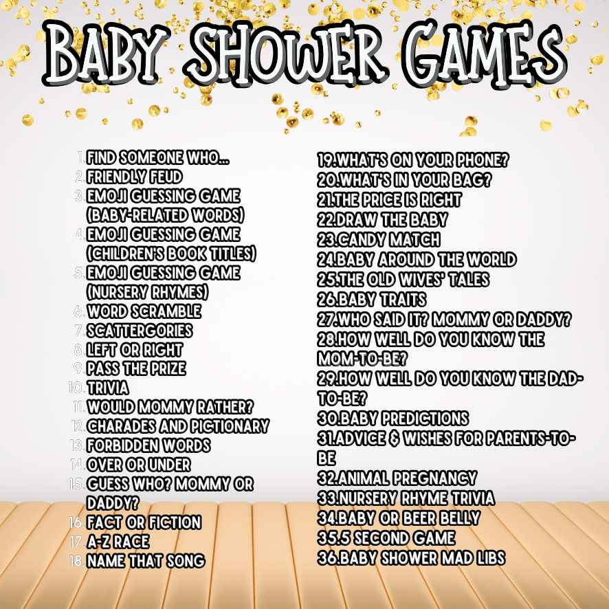 games for baby shower