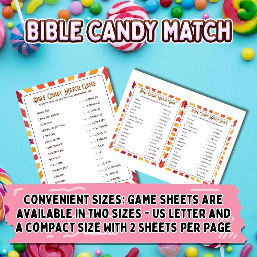 CANDY BIBLE VERSE MATCH UP PRINTABLE GAMES – The Game Room