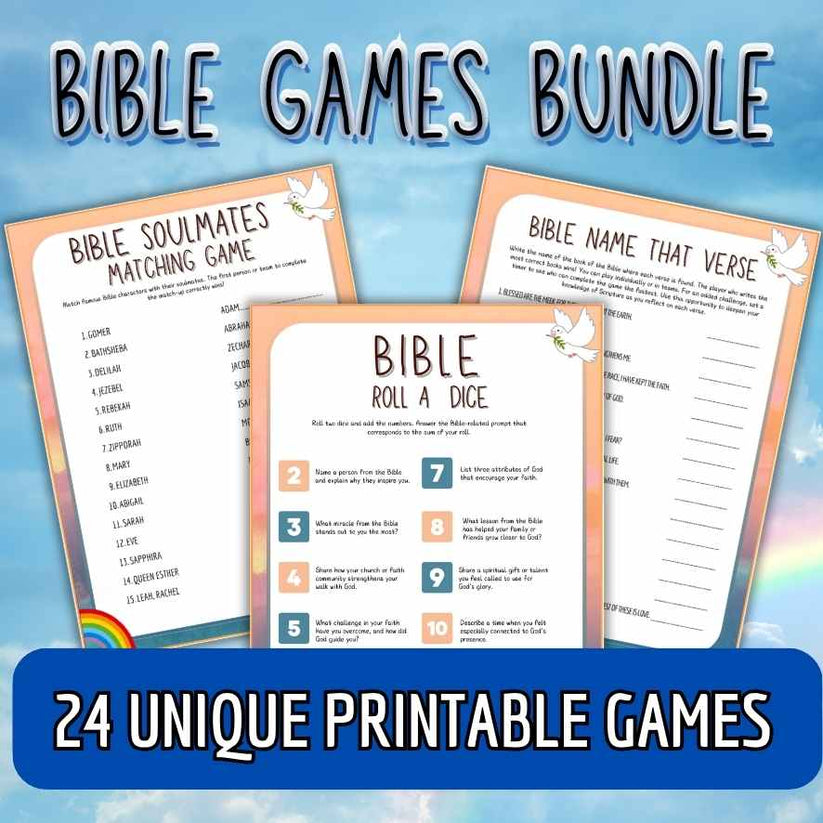 Scripture Game Printable Bible Games Bundle, 24 Christian Activities – The Game Room
