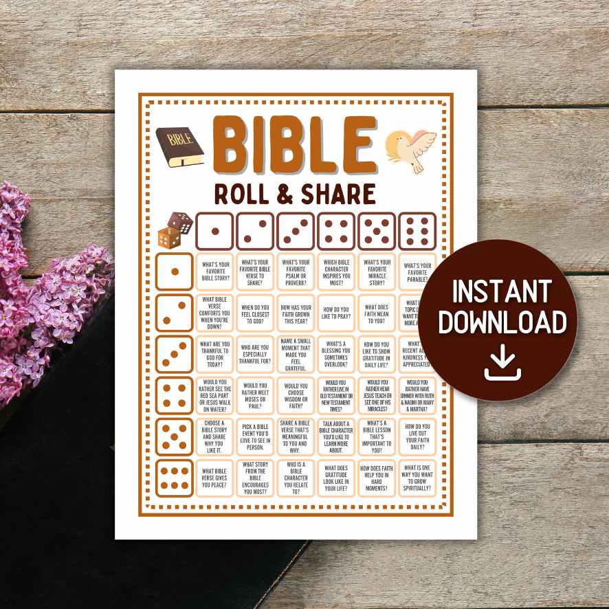 dice game table talk christian printable