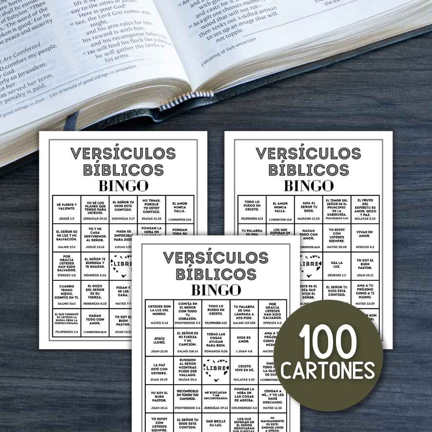 tarjetas de bingo bíblico