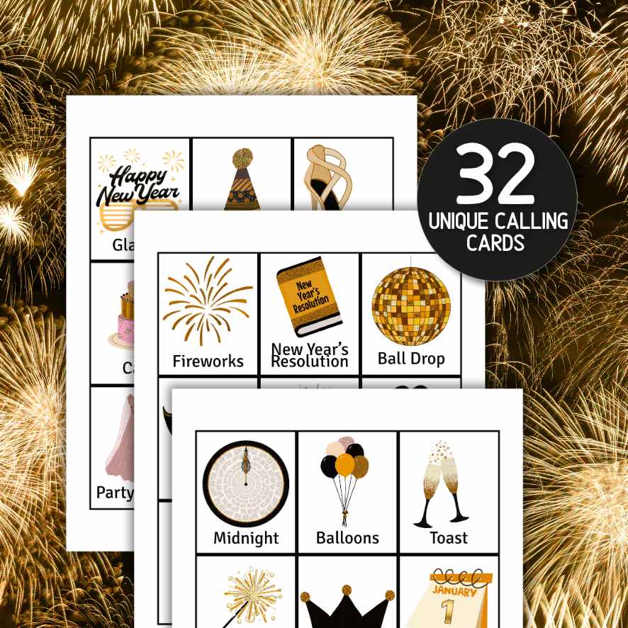 new years bingo cards

