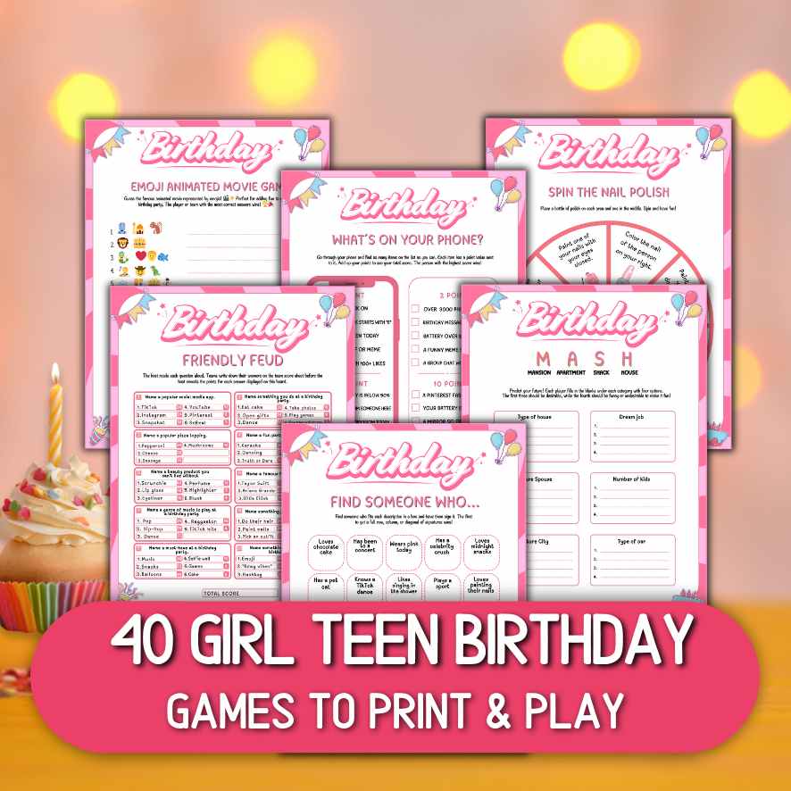 teen girl birthday party games