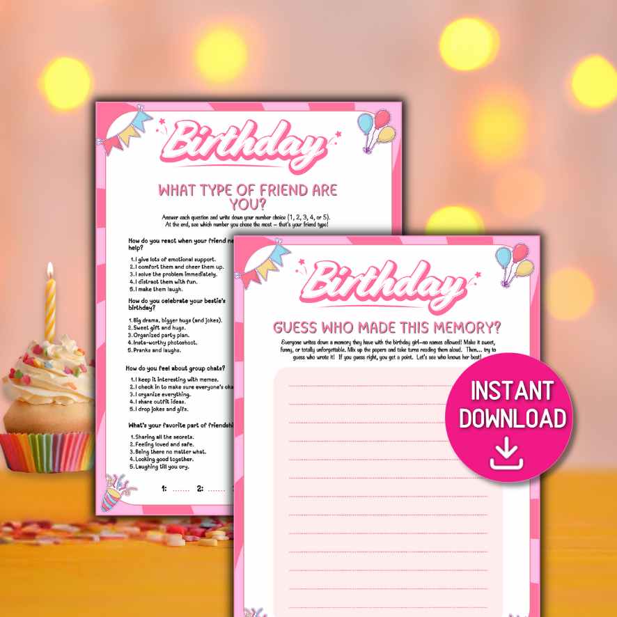 birthday girl party games printable

