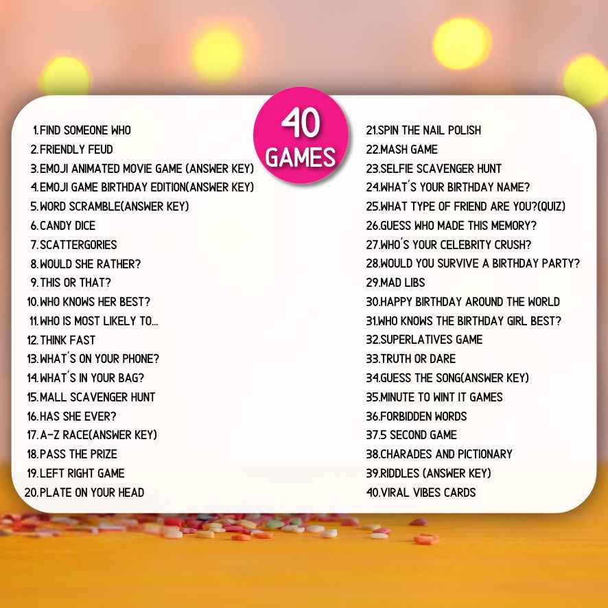 fun girls birthday games