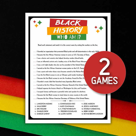 black history Who Am I printable

