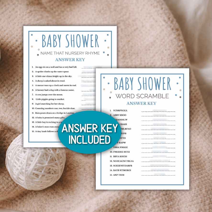 baby shower games printable blue