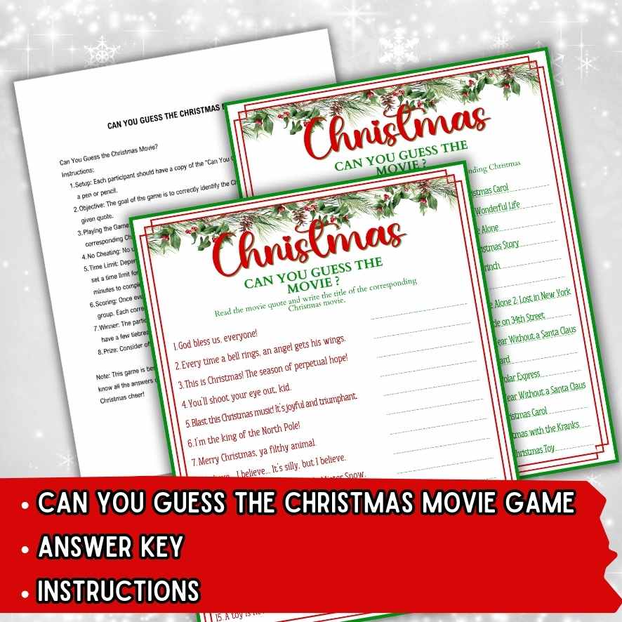 CAN YOU GUESS THE MOVIE CHRISTMAS GAME