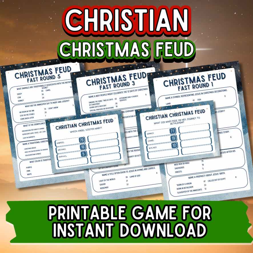 Christian Christmas Game Cards