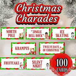 Christmas Charades Game | 100 Printable Holiday-Themed Cards – The Game ...