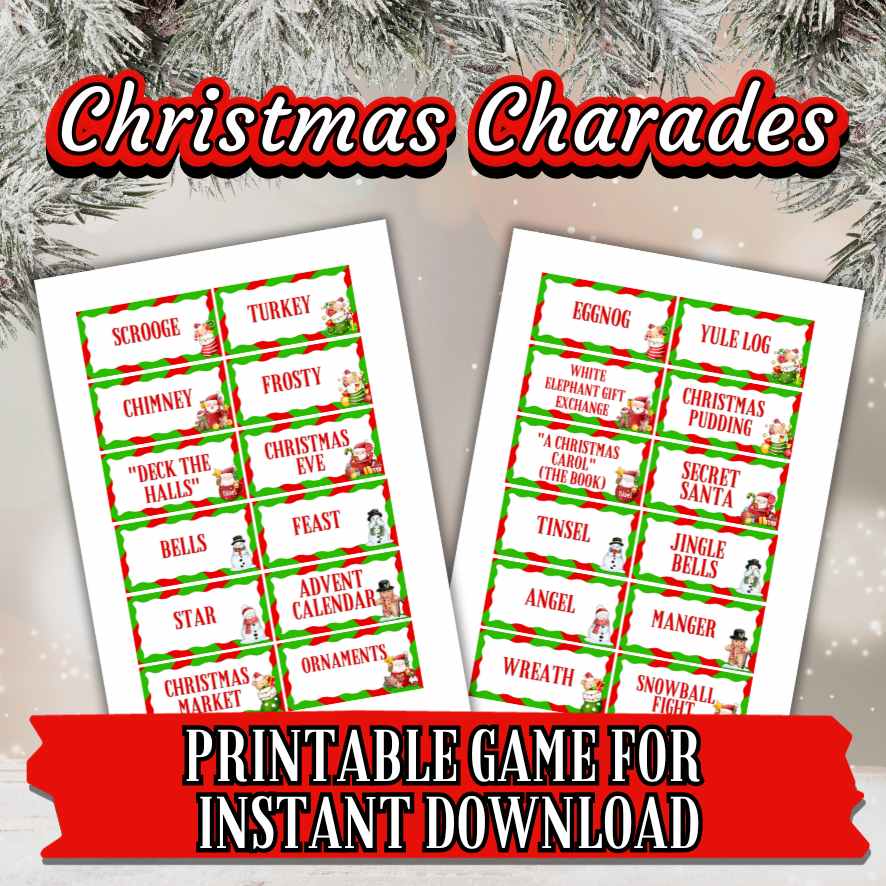 Holiday Charades Cards