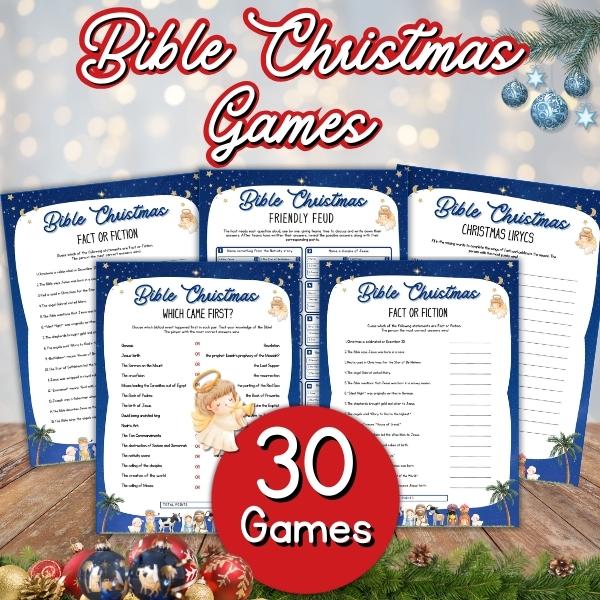 Bible Christmas Games 30 Printable Holiday Games for Families & Church ...