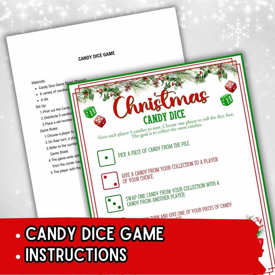 Christmas Candy Dice Game – Fun Printable for Family Holiday Gatherings – The Game Room christmas-candy-dice-game-fun-printable-for-family-holiday-gatherings-the-game-room